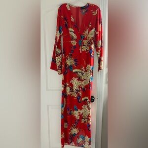 Red floral Maxi dress